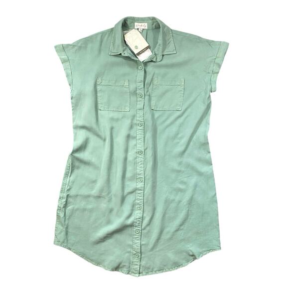 Wonderly Sage Green T-shirt Dress NWT - S - Picture 1 of 3